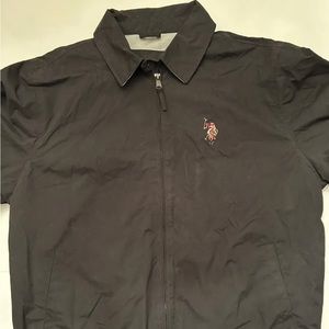 US Polo Assn Association Brown Full Zip Jacket Fleece Lined Large